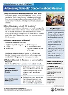 A Measles Reference for Schools and Child Cares: Addressing Schools' Concerns about Measles