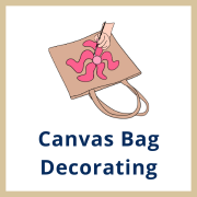 Canvas bag being painted on