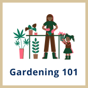 Mom & daughter gardening