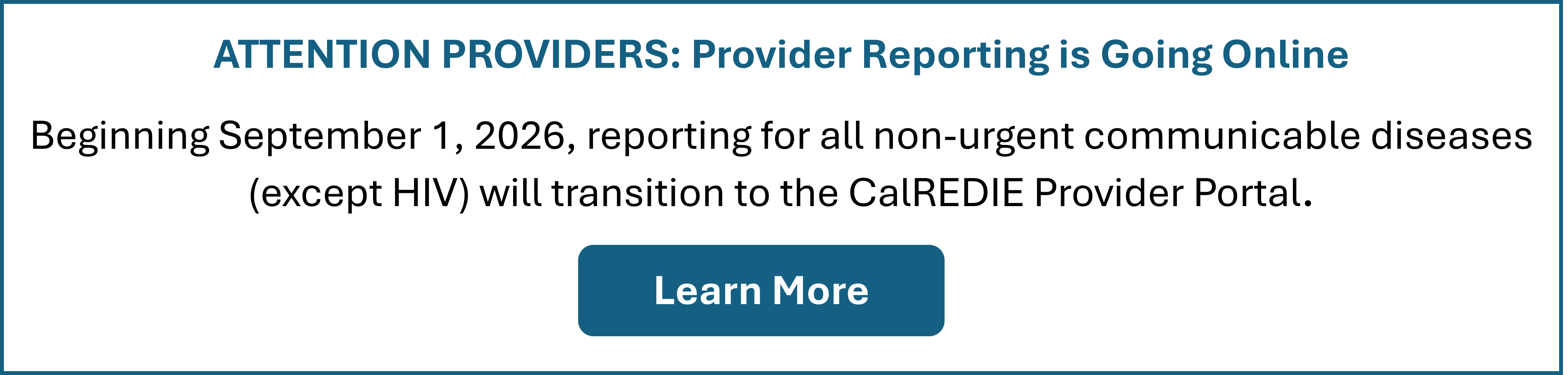 California Reportable Disease Information Exchange (CalREDIE)