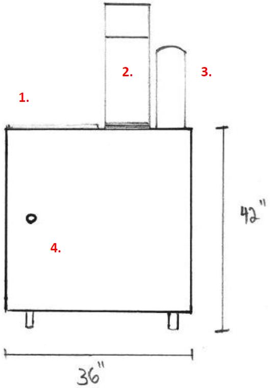 Example diagram of left end from customer side view of CMFO
