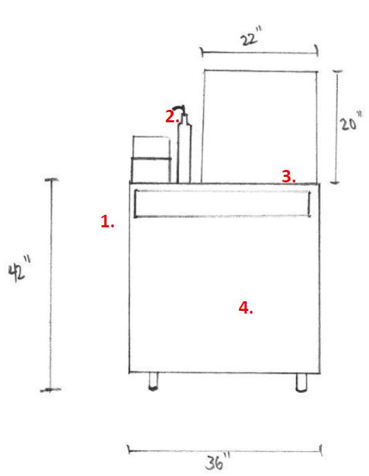 Example diagram of right end from customer side view of CMFO