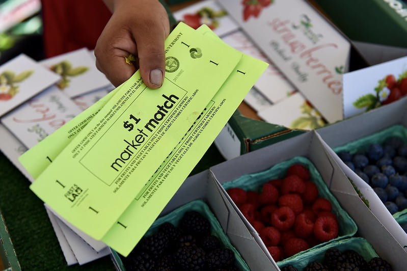 Local farmers' market supporting low-income families