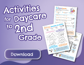 3 sheets of paper showing various activities for kids 