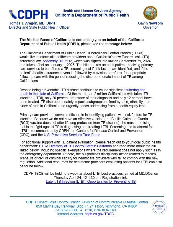 medical board letter