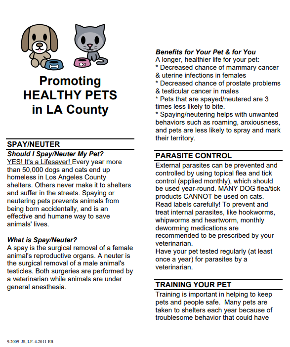 Promoting Healthy Pets